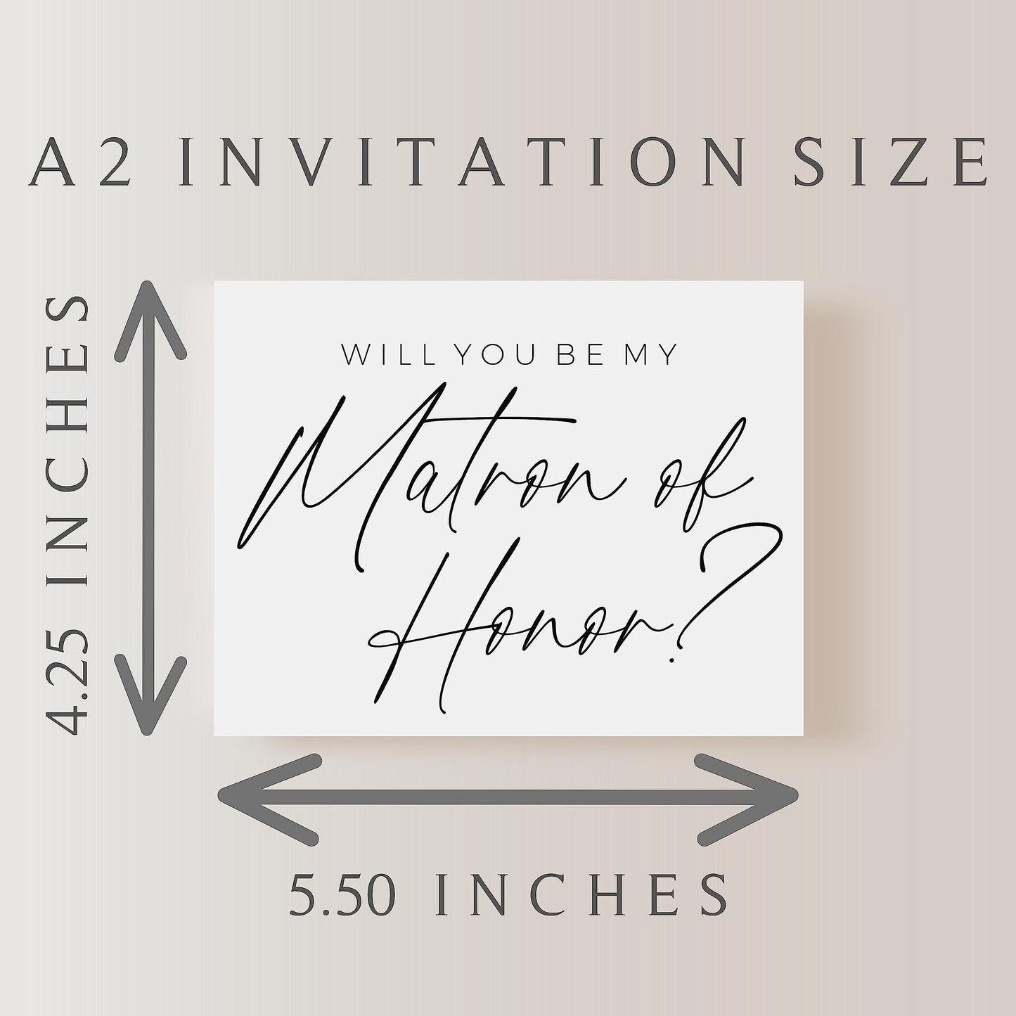 Will You Be My Bridesmaid Card. Will You Be My Maid Of Honor Card. Will You Be My Matron Of Honor Card. (1 CARD, MATRON OF HONOR)