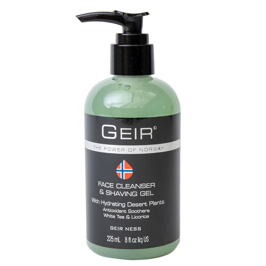 Geir Ness Face Cleanser & Shave Gel for Men - Contains Arctic Algae & Minerals - Moisturizing Deep Cleansing Face Wash