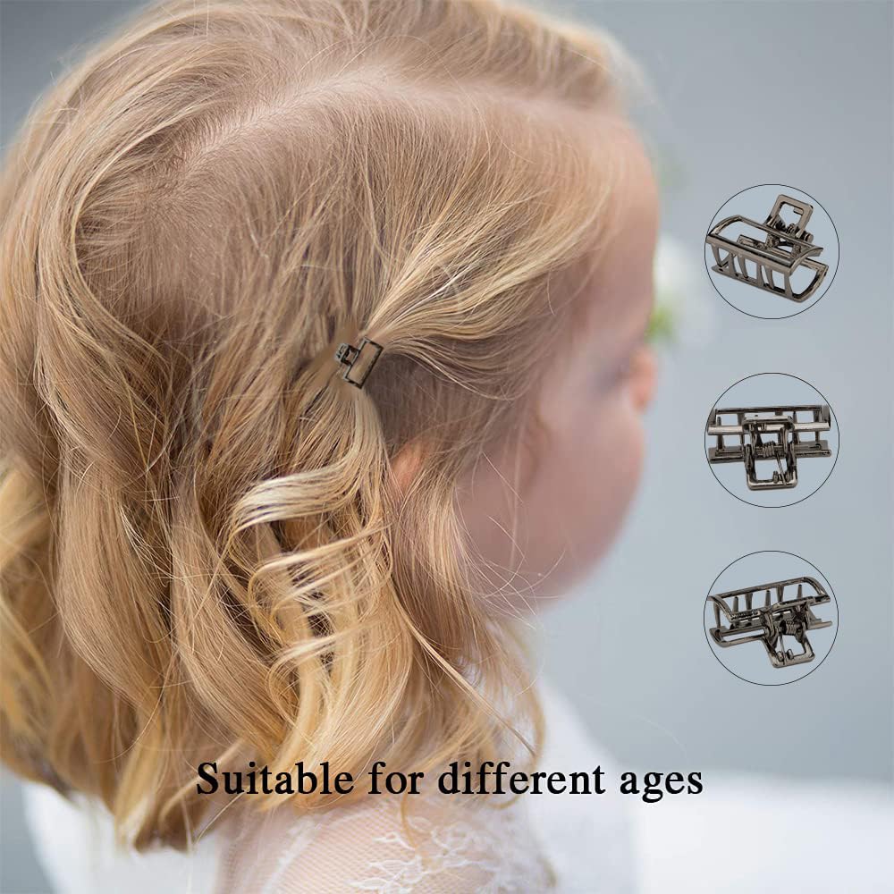 Small Metal Claw Clips Non-slip Hair Clamps Grip Clips for Thick Short Hair - Hair Accessories