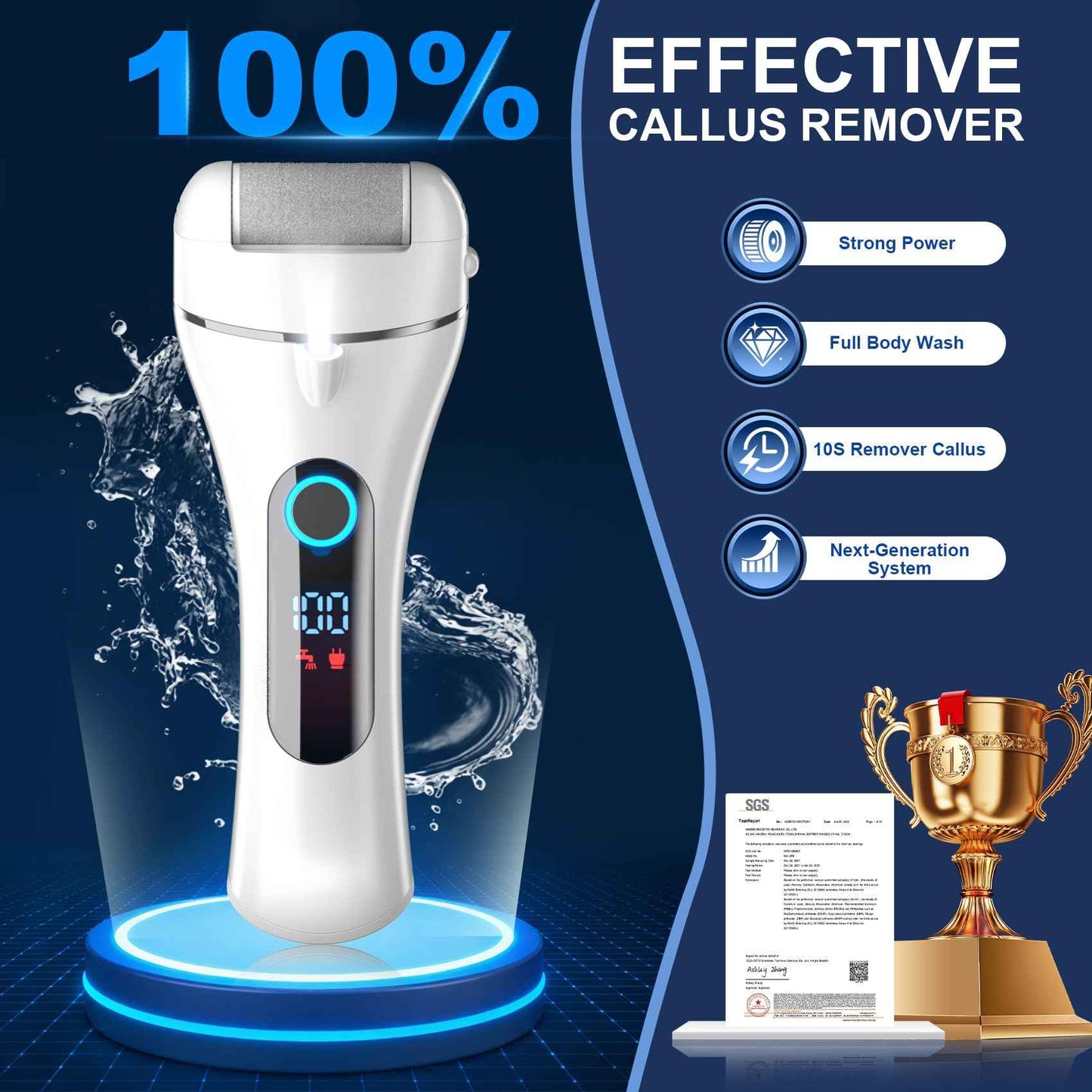100% Effective Electric Foot Callus Remover CMTQVFL -【7 Performance Upgraded 2025】 Professional Foot Callus Remover IPX7 Waterproof Electric Callus Remover for Feet Hard Care Dead Cracked Skin