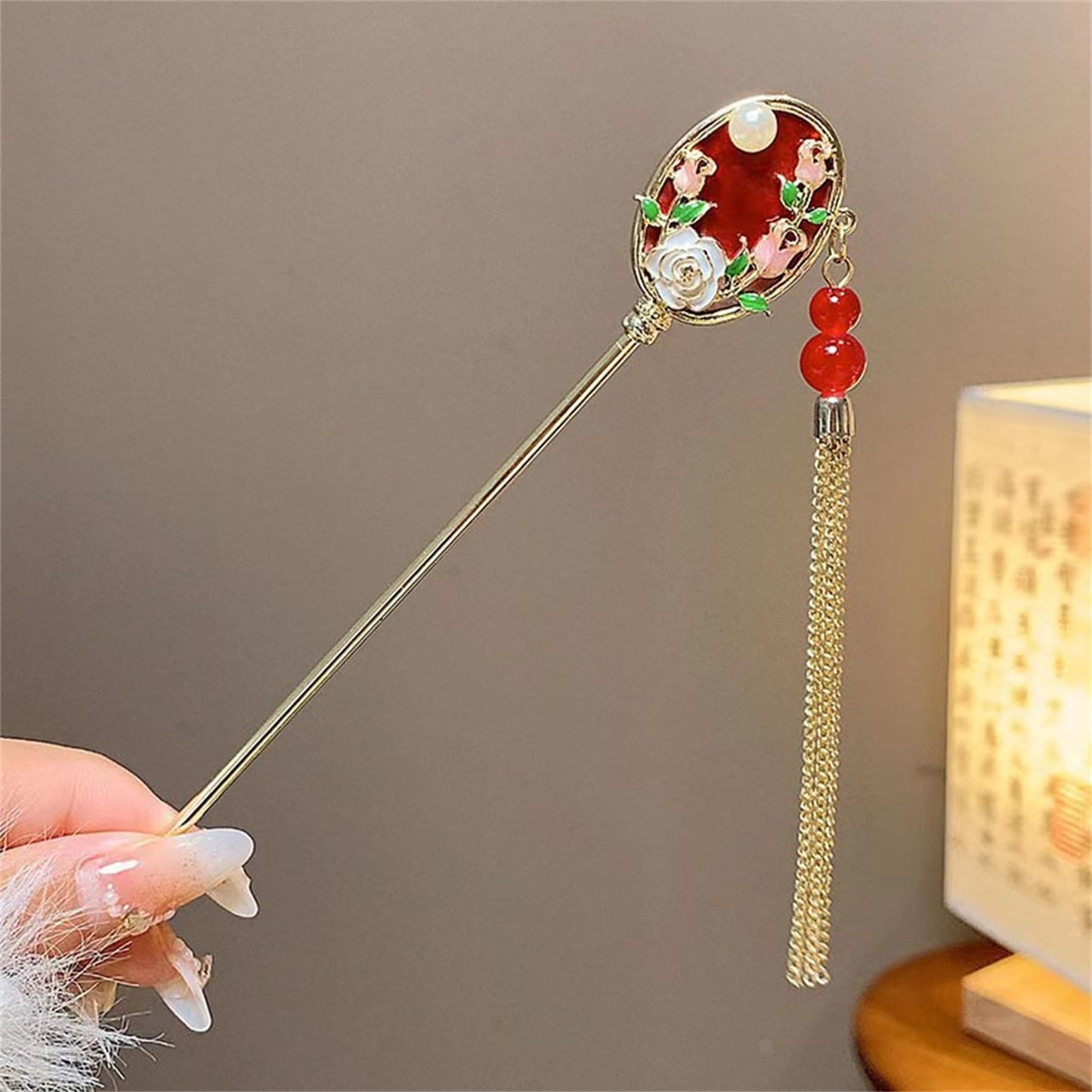 2PCS Metal Flower Hairpins Hair Stick Fork Sticks French Hair Pin Buns Hair Accessories for Women Girls #04