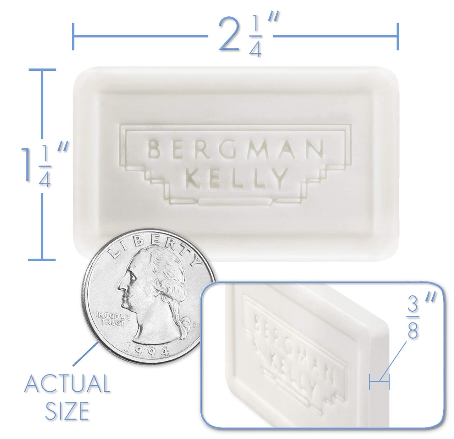 BERGMAN KELLY Hotel Soap Bars (White Tea, 0.5 oz, 100 PK), Travel Size Luxury Bulk Amenities Bar Soap, Mini Individually Wrapped Rectangular Soap, Small Toiletries for Airbnb, Motel, Guest Bathroom