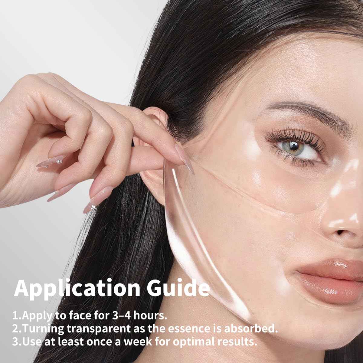 Mrface Night Collagen Hydrogel Facial Mask, Which can Create Glass Glossy Skin, Reduce Acne, Shrink Pores and Tighten-Enhance Elasticity, Moisturize and Moisturize Korean Facial Mask 2pack 35g x 10ea