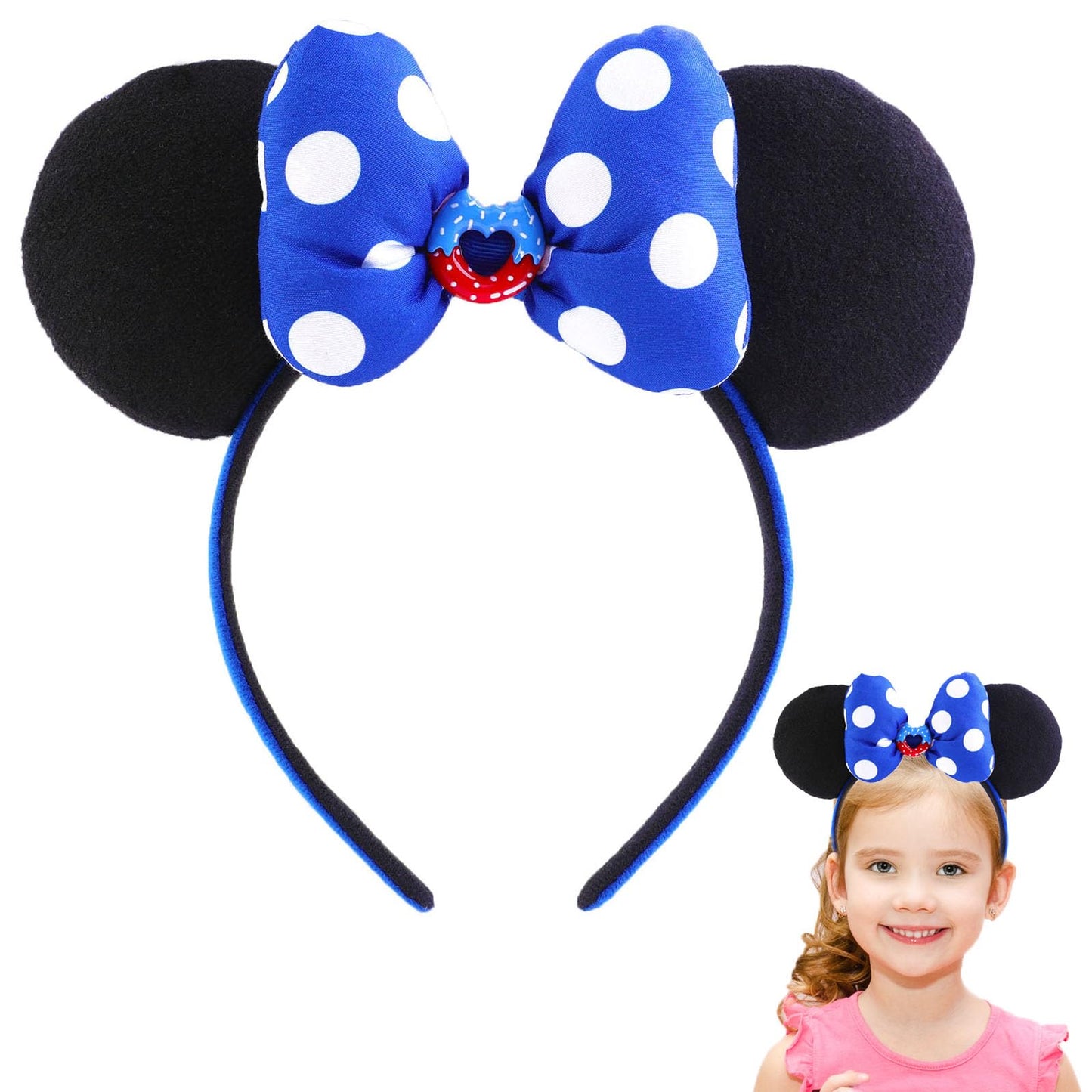 Jing xin Mouse Ears Bow Headbands Sequin Mouse Ears Headband Princess Party Decoration Cosplay Costume Accessories for Women Girls 02