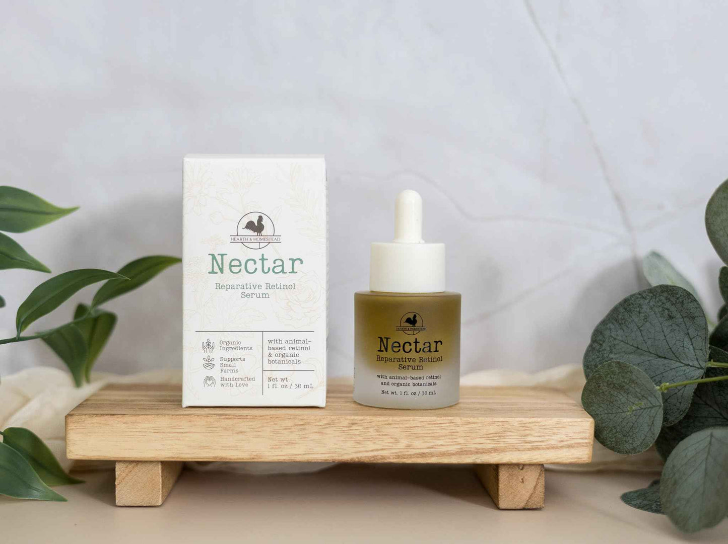 Nectar Natural Retinol Serum by Hearth & Homestead – Fermented Cod Liver Oil, Grass-Fed Tallow & Emu Oil – Nutrient-Rich Facial Oil for Smooth, Healthy Skin – 1 fl oz