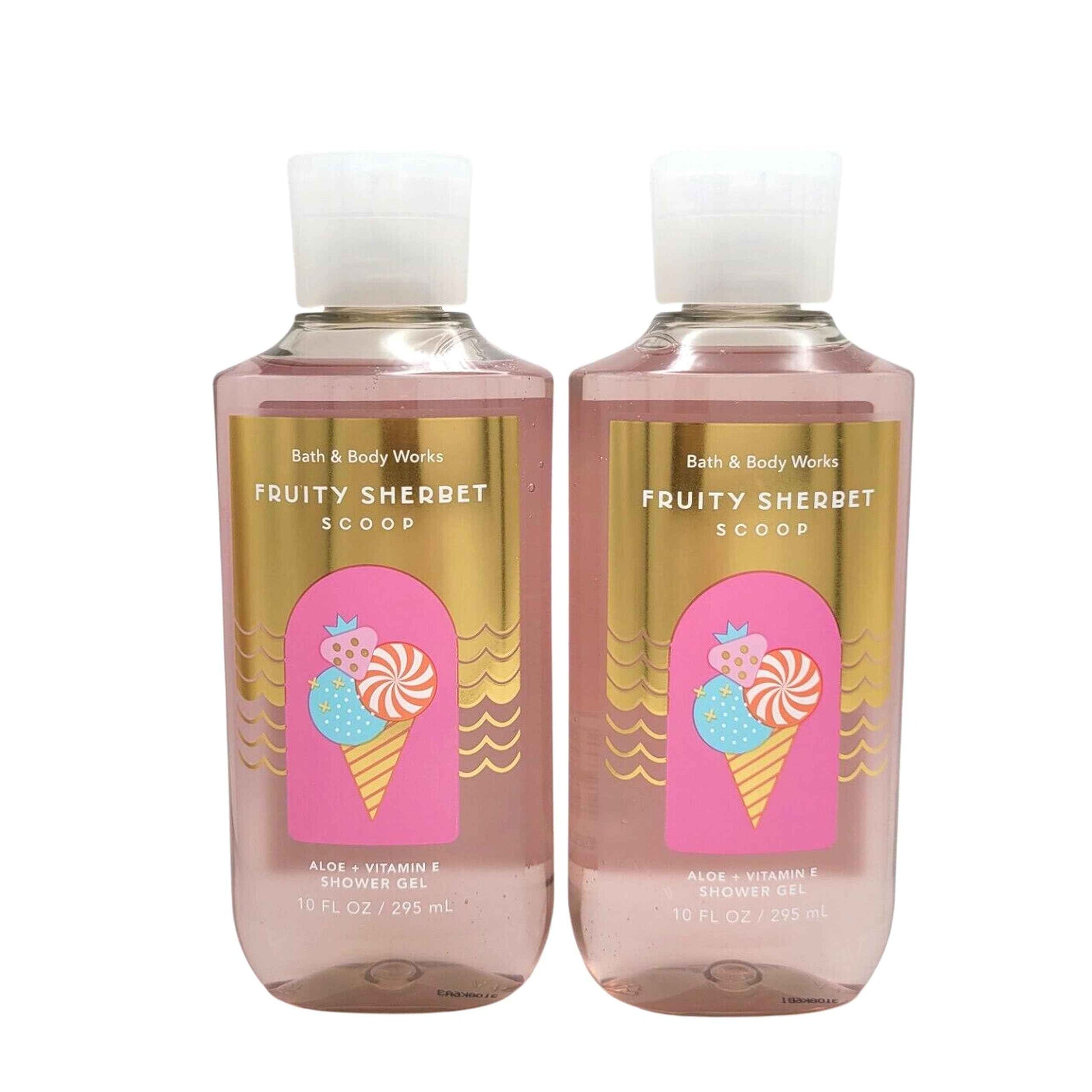 Bath & Body Works Shower Gel Gift Set 10oz Each Pack of 2 (Fruity Sherbet Scoop)