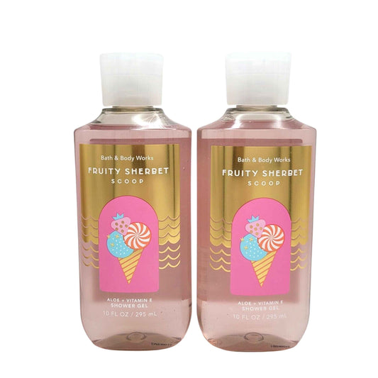 Bath & Body Works Shower Gel Gift Set 10oz Each Pack of 2 (Fruity Sherbet Scoop)