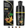 Black Hair Dye Shampoo 3 in 1, Hair Color Shampoo for Cover Grey Hair, Herbal Ingredient for Men and Women (Black)