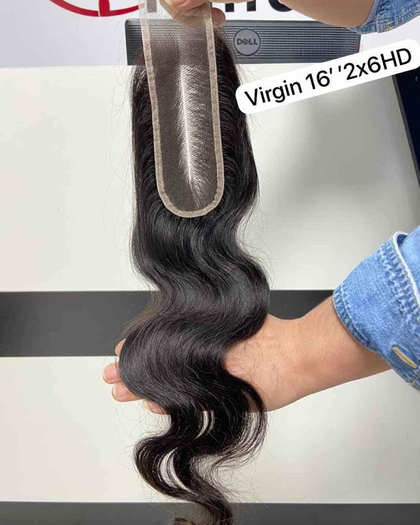 ENOYA 2x6 HD Lace Closure Body Wave Human Hair Pre Plucked and Bleached，Skinlike Real Hd Swiss Lace Invisible 2 By 6 HD Lace Closure Virgin Human Hair With Clean Hairline (2x6 HD Lace Closure, 12"")