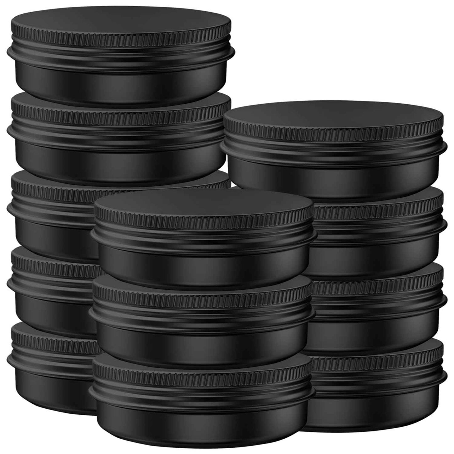 40 Pcs 4 Ounce Aluminum Tin Jars Containers Leak Proof Cosmetic Tin Jars Containers Round Screw Lids for Cosmetic, Salves, Balms, Lip Balm or Others, 120mL Black