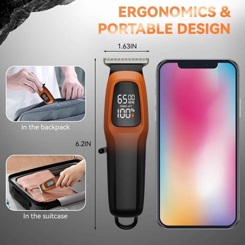 SIDHGN Professional Hair & Beard Trimmer, Zero Gapped (Orange)