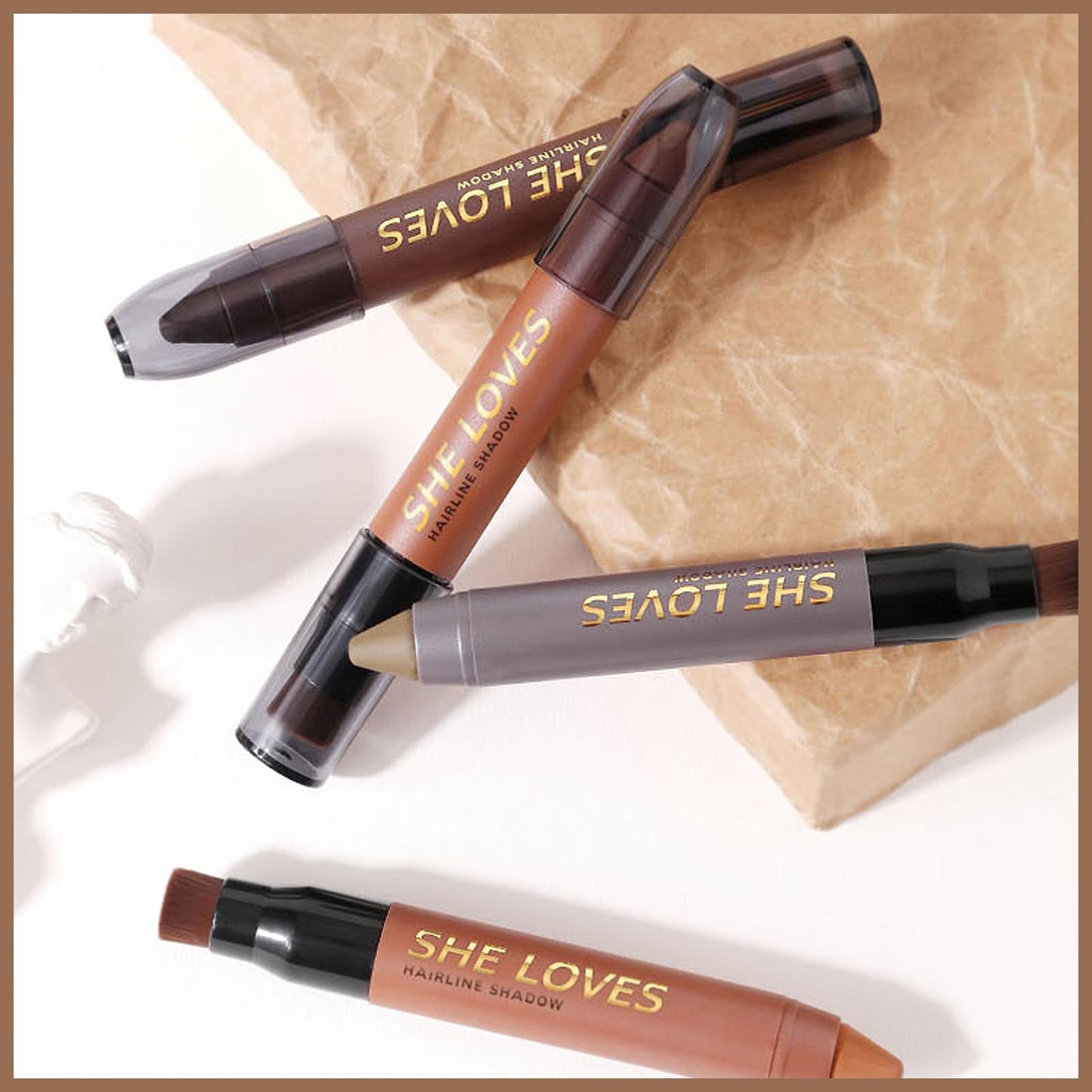 MIELIKKI Root Concealer Pen - Temporary Hair Coverage, Gray & Brown Instant Hairline and Shading Powder Stick