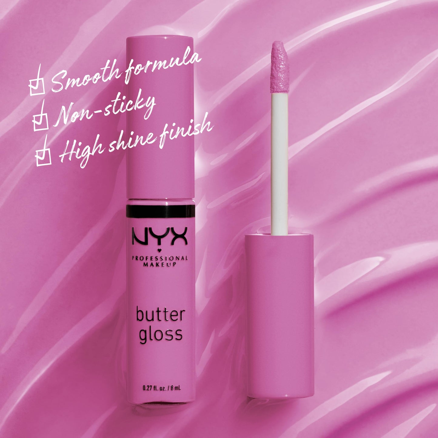 NYX PROFESSIONAL MAKEUP Butter Gloss, Non-Sticky Lip Gloss - Merengue (Pink Lilac)