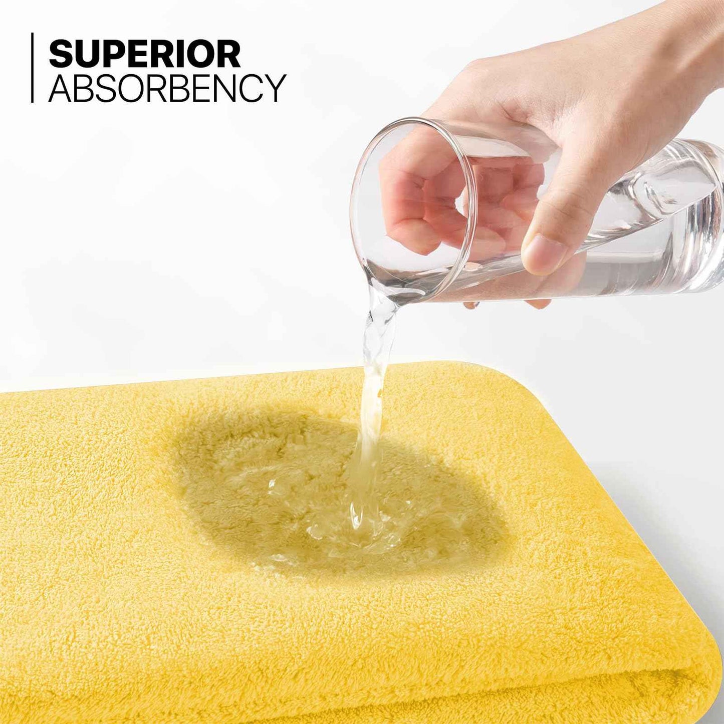 MoNiBloom 12-Piece 100% Cotton Face Wash Cloth Set for Bathroom Home Hotel Spa Gym Yoga Shower Highly Absorbent Ultra Soft Quick-Dry (Lemon Yellow)