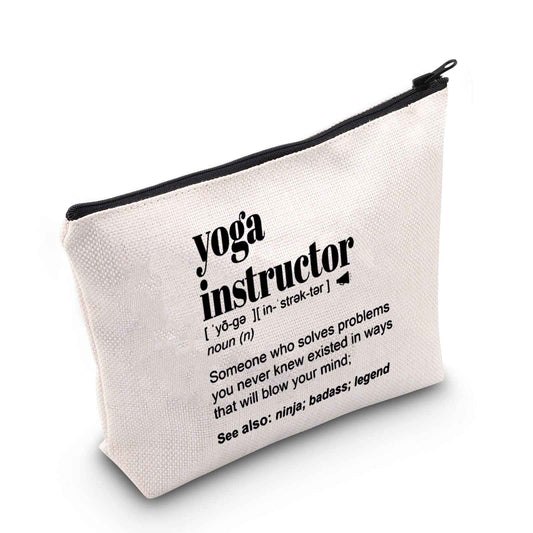 TSOTMO Yoga Instructor Zipper Pouch Makeup Bag - Yoga Teacher Appreciation Gift