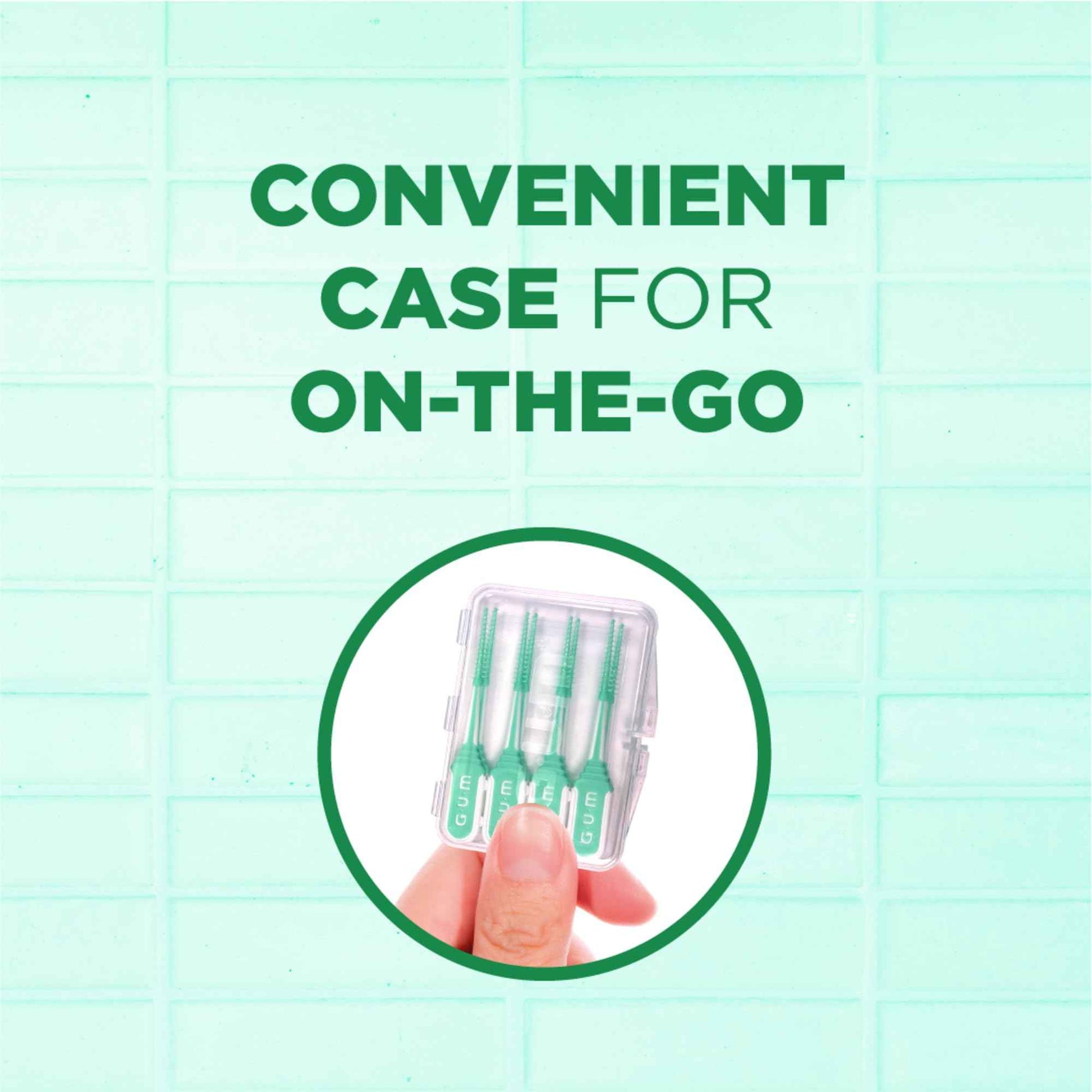 GUM Soft-Picks Comfort Flex, Mint, Easy to Use Dental Picks for Teeth Cleaning Health, Disposable Interdental Brushes with Convenient Carry Case, Dentist Recommended, 80 Count (Pack of 4)