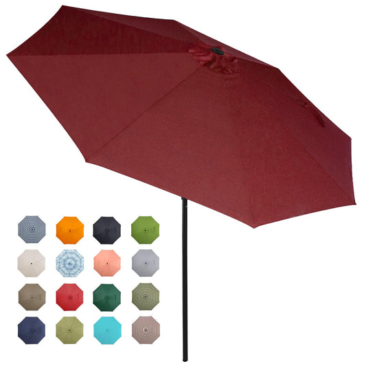 Tempera 9ft Patio Market Outdoor Table Umbrella with Push Button Tilt and Crank,Large Sun Umbrella with Sturdy Pole&Fade resistant canopy,Easy to set, Red