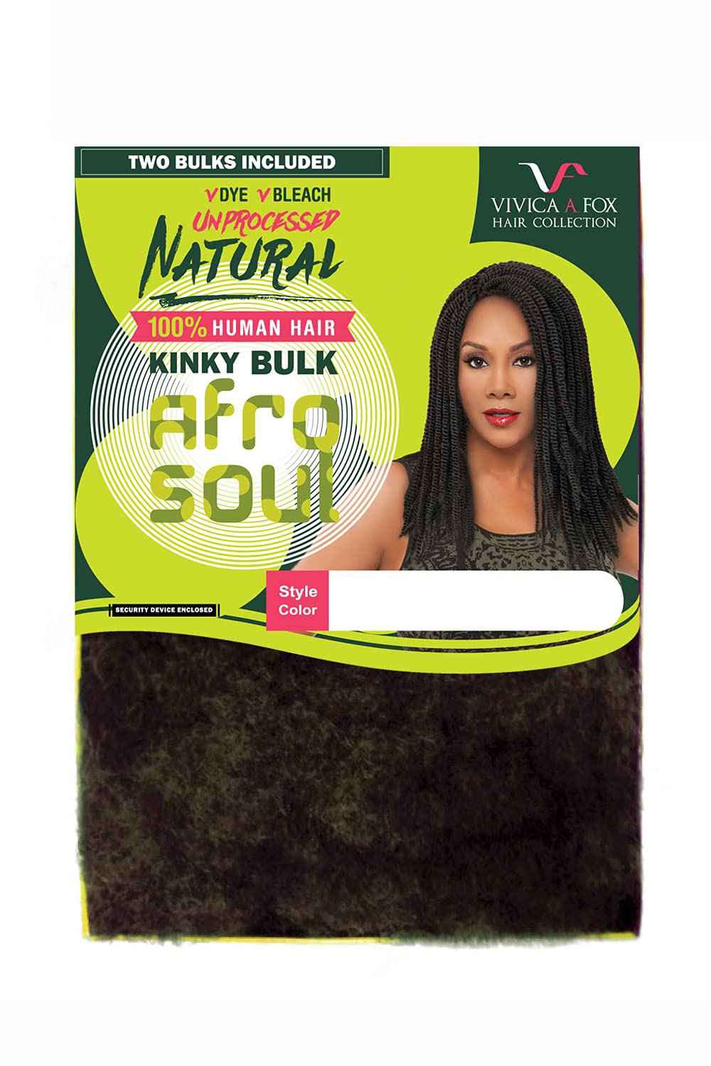 Vivica A Fox Hair Collection HKBK16-N 100% Unprocessed Natural Human Hair Afro Curl Kinky Bulk Extension, Natural, 5.8 Ounce