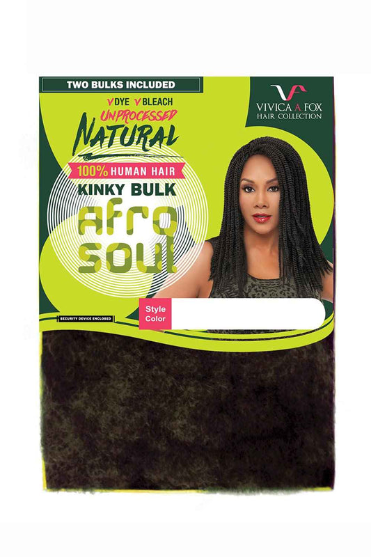 Vivica A Fox Hair Collection HKBK16-N 100% Unprocessed Natural Human Hair Afro Curl Kinky Bulk Extension, Natural, 5.8 Ounce