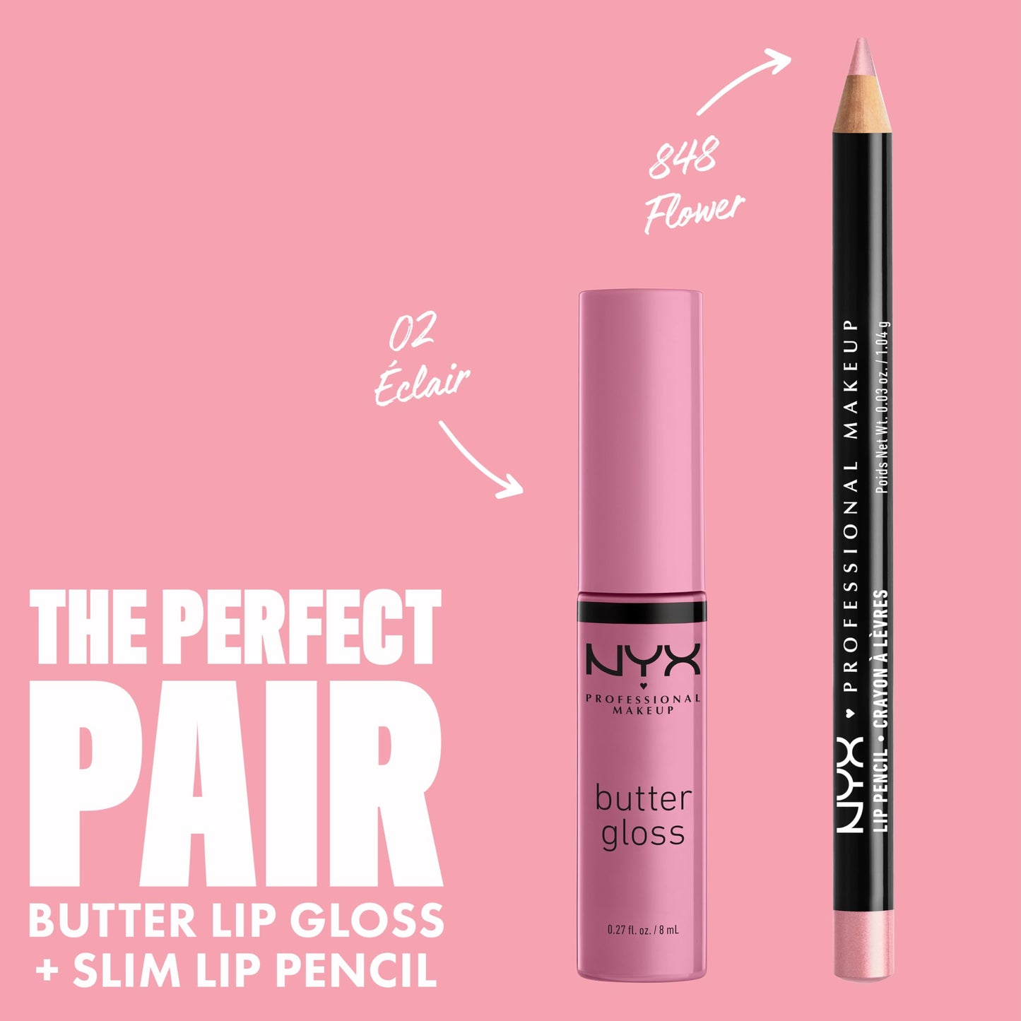 NYX PROFESSIONAL MAKEUP Butter Gloss, Non-Sticky Lip Gloss - Eclair (Pink)