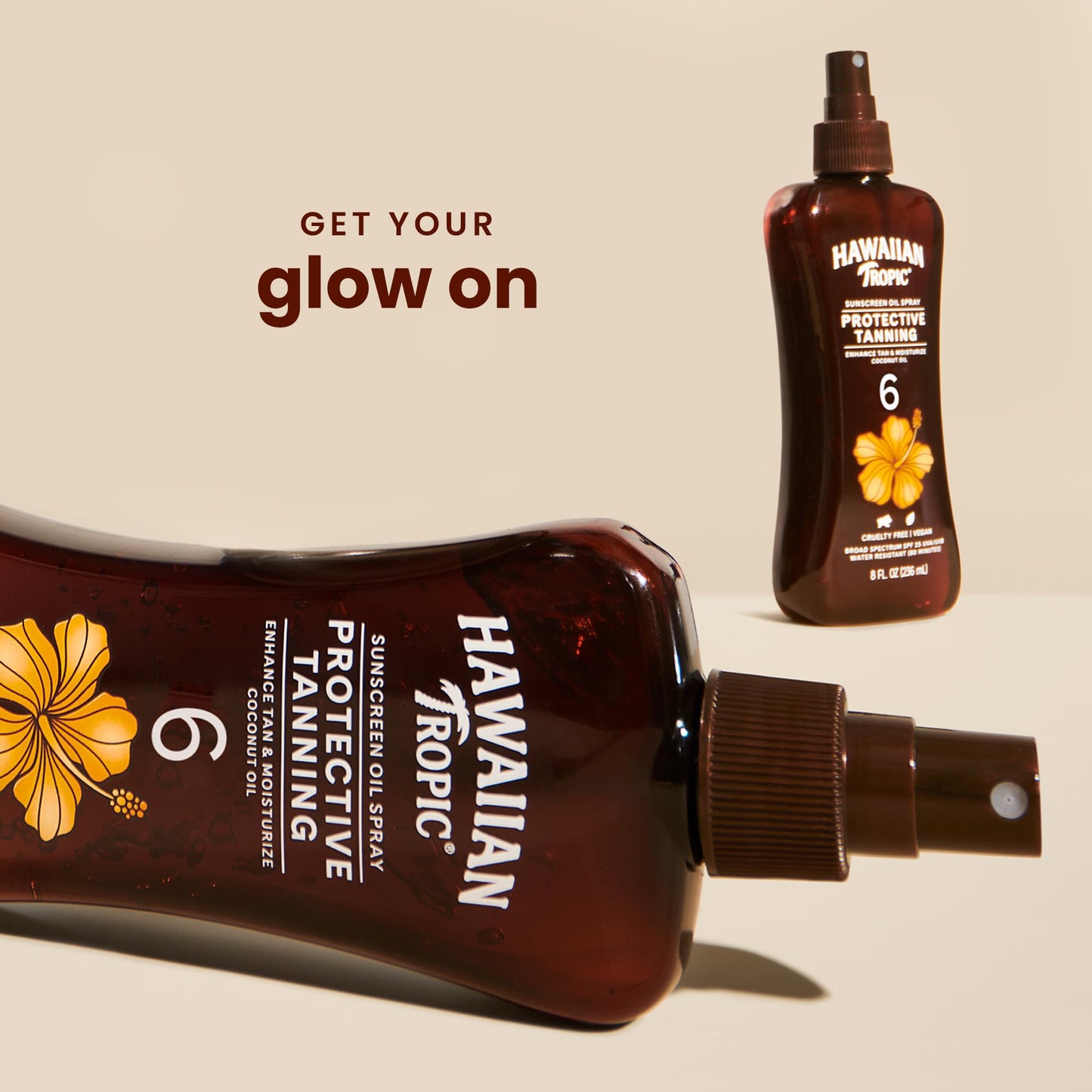 Hawaiian Tropic Island Tanning Oil Spray Sunscreen SPF 6, 8oz | Tanning Sunscreen, Tanning Oil with SPF, Moisturizing Body Oil, Hawaiian Tropic Oil, Outdoor Tanning Oil, 8oz each Twin Pack