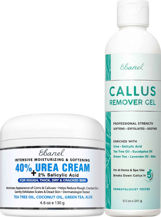 Ebanel Bundle of 40% Urea Cream and Callus Remover Gel
