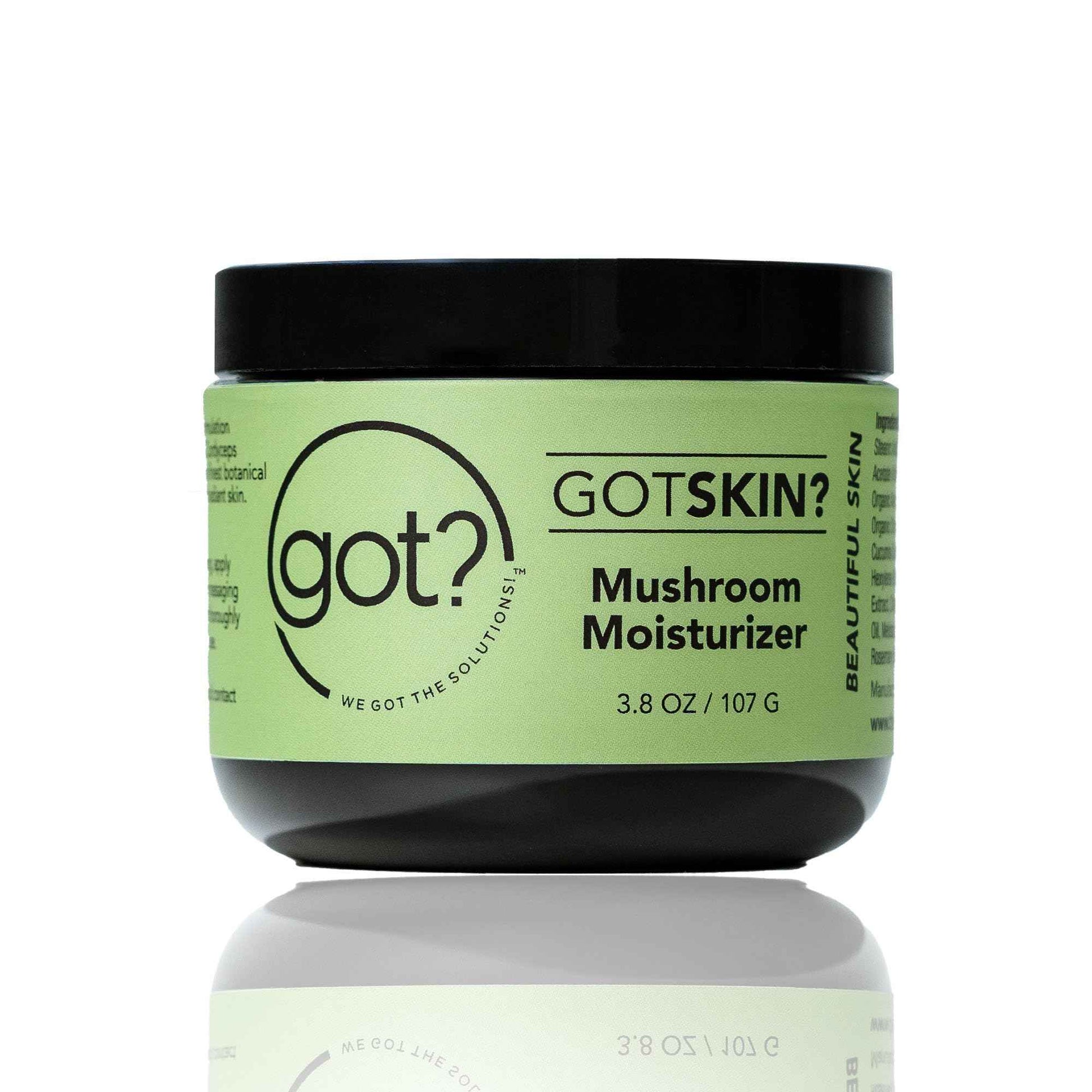Got? Mushroom Moisturizer - Lightweight Hydrating Cream Infused with Reishi, Chaga, Cordyceps and Lion’s Mane Mushroom Extracts, Shea Butter, Vitamin E, and Essential Oils - 3.8 oz