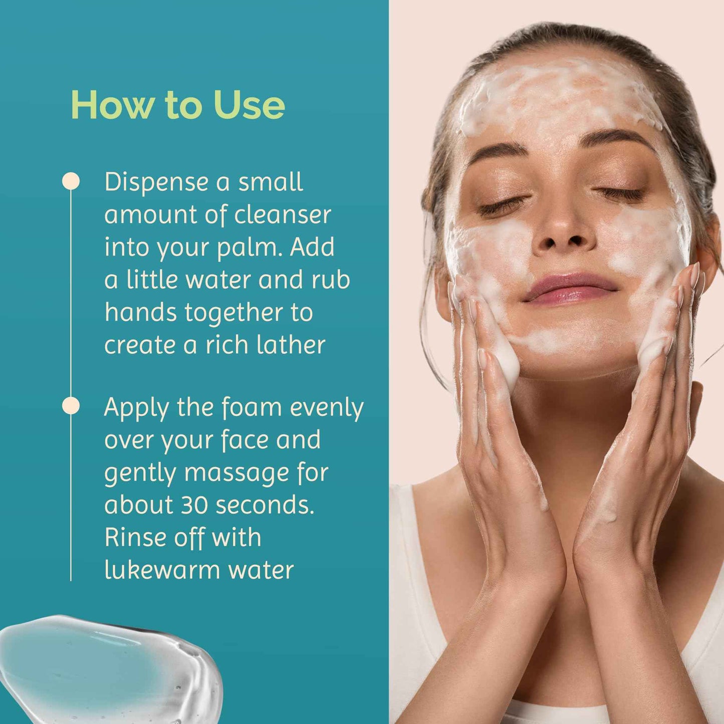 Skön Hyaluronic Acid Facial Cleanser – Gentle Hydrating Face Wash with Vitamin E & Green Tea – Deep Cleansing & Collagen Boosting Face Cleanser For Radiant, Soft Skin – Suitable All Skin Types – 100ml