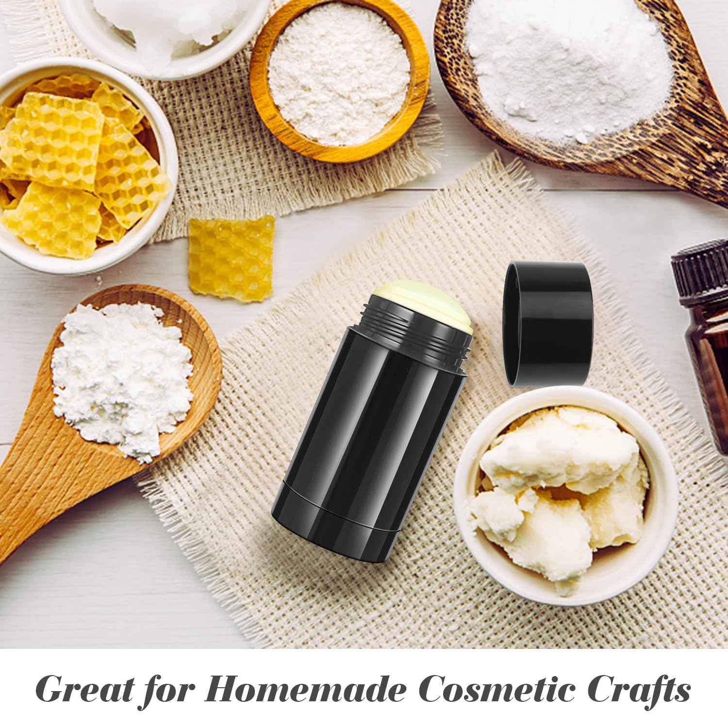 10 Pieces 30ml/1oz Black Deodorant Containers Plastic Bottom Filling Stick Deodorant Bottle Refillable Lip Balm Tube for Lipstick Crayon Chapstick DIY Cosmetic