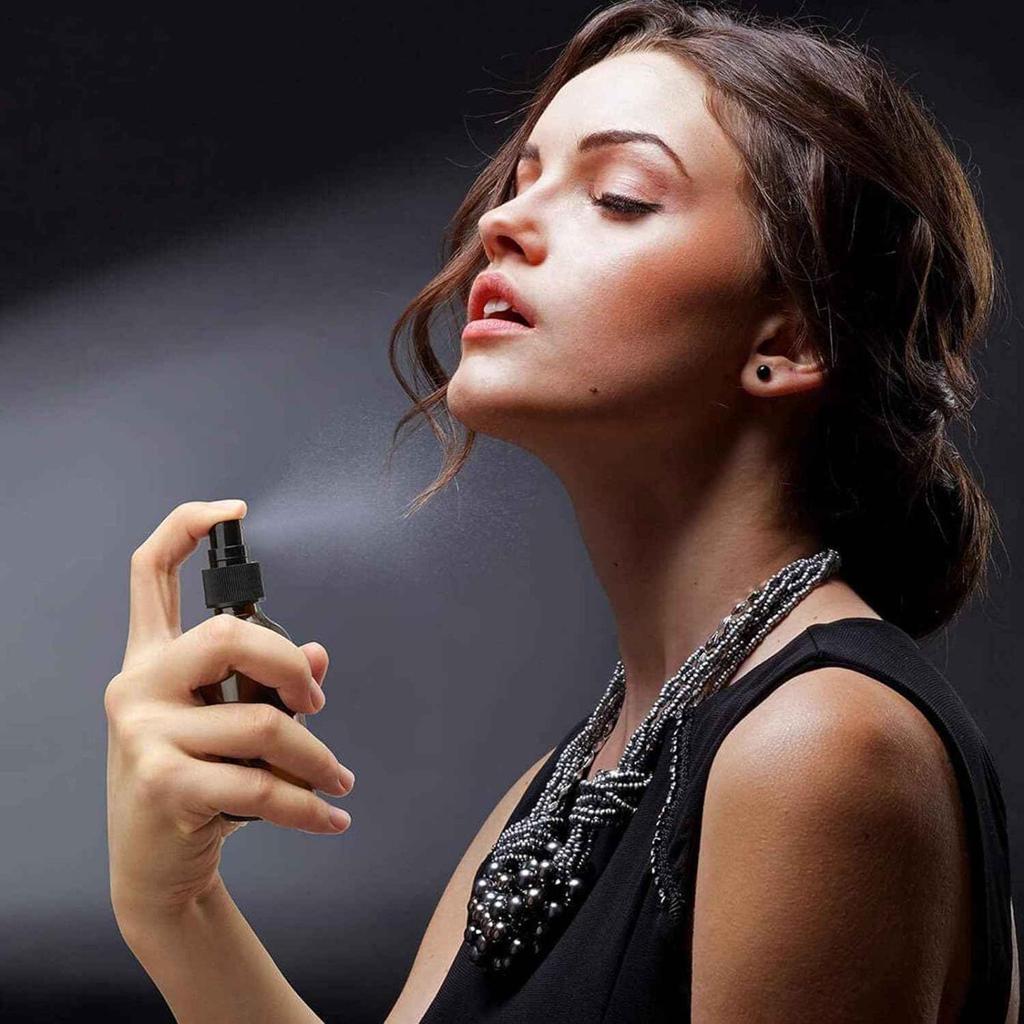 QINGYA 14 Pack amber glass bottle Set,Empty Boston Round Bottles with Adjustable Nozzle,Multi Size and Versatile(16oz,8oz,4oz,2oz,1oz) x 2, 10 ml Roller Bottle x 4 with Labels