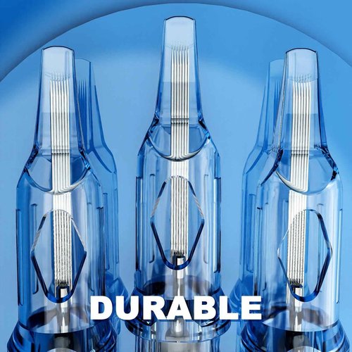 Tattoo Cartridges Needles, 20Pcs Tattoo Needles #12 Standard 9 Round Shader with Membrane Disposable Cartridges Tattoo Needles Long Taper for Permanent Makeup Tattoo Supplies (1209RSL)