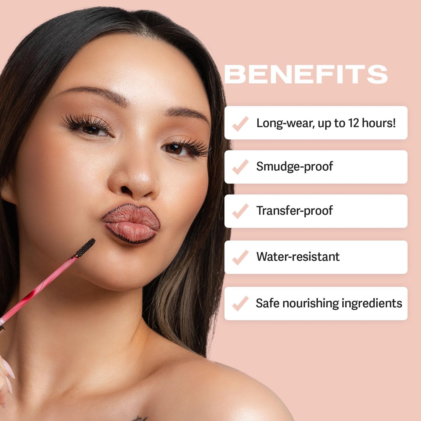 Sacheu Lip Liner Tattoo, Peel Off, Long Lasting, nOOHde, Infused with Hyaluronic Acid & Vitamin E