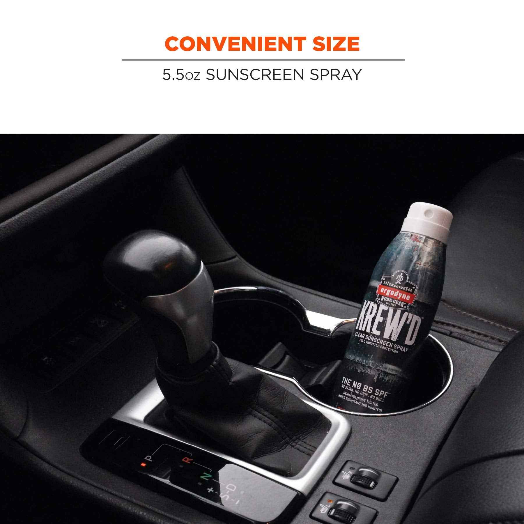 Ergodyne KREW'D 6353 Sunscreen Spray, Broad Spectrum SPF 50, Water Resistant, 5.5 oz, 2-Pack