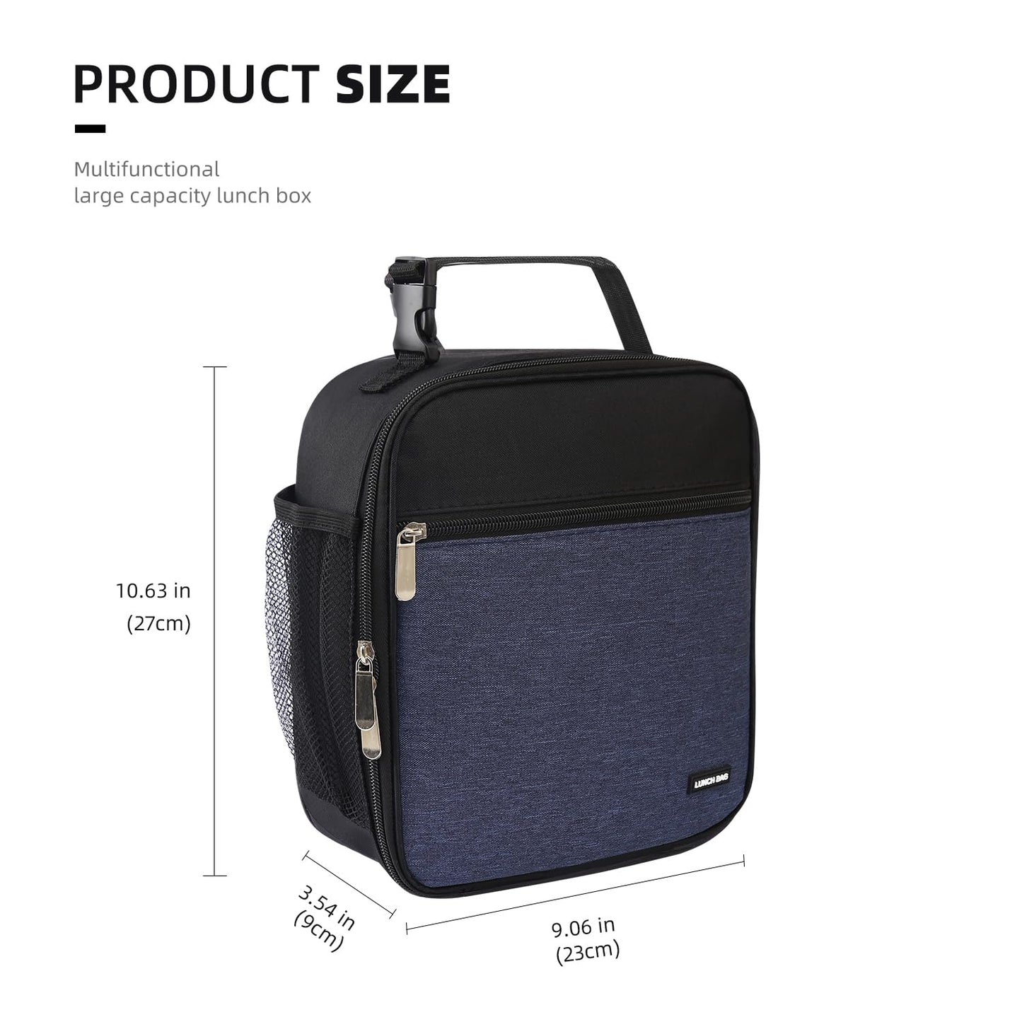 AYEANY Lunch box Lunch bag for men women Lunchbox Lunch bags Insulated Lunch bag Lunch box cooler (Thicken navy blue)