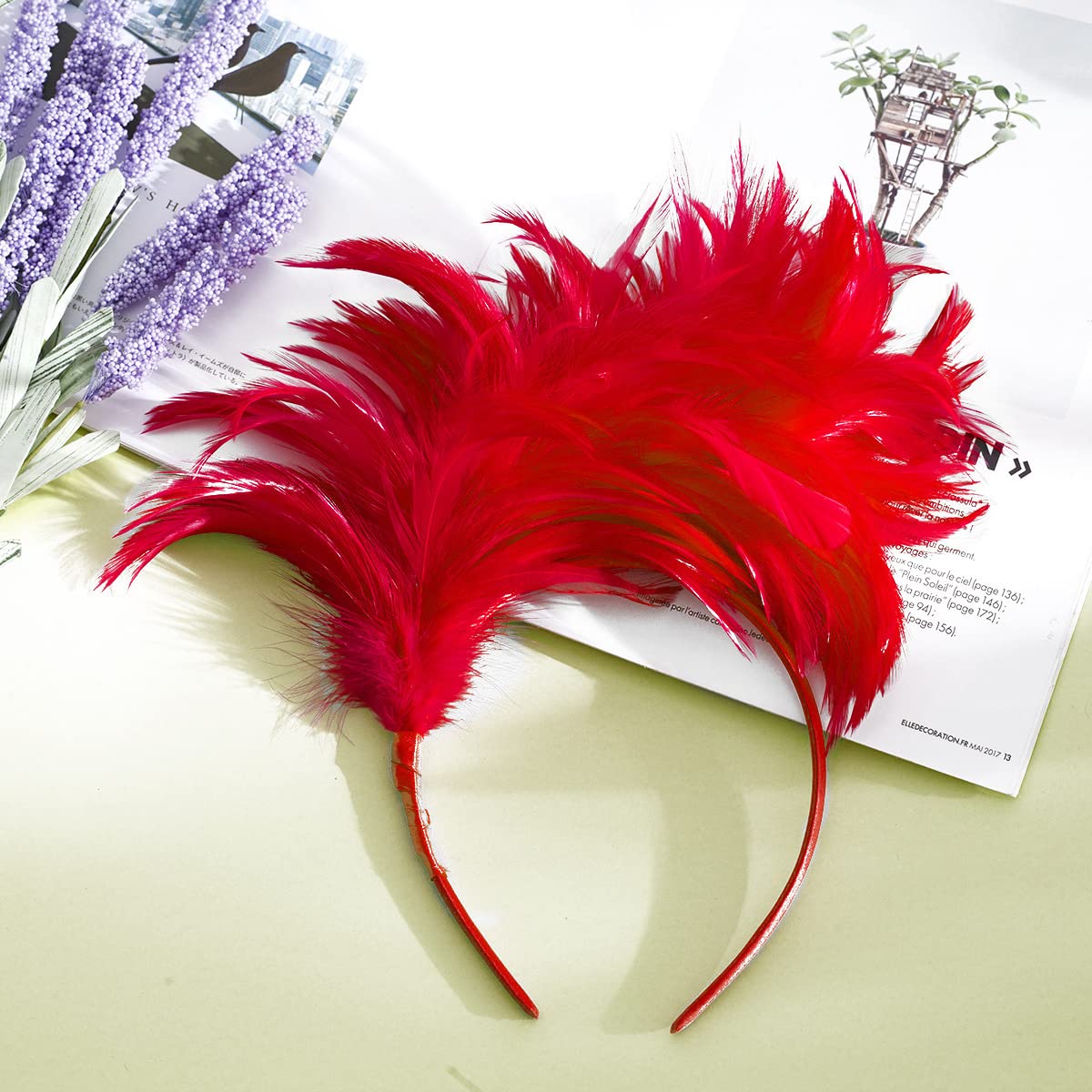 HIWIND Fashion Hairband Feathers Headband Tea Party Cocktail Wedding Headpiece