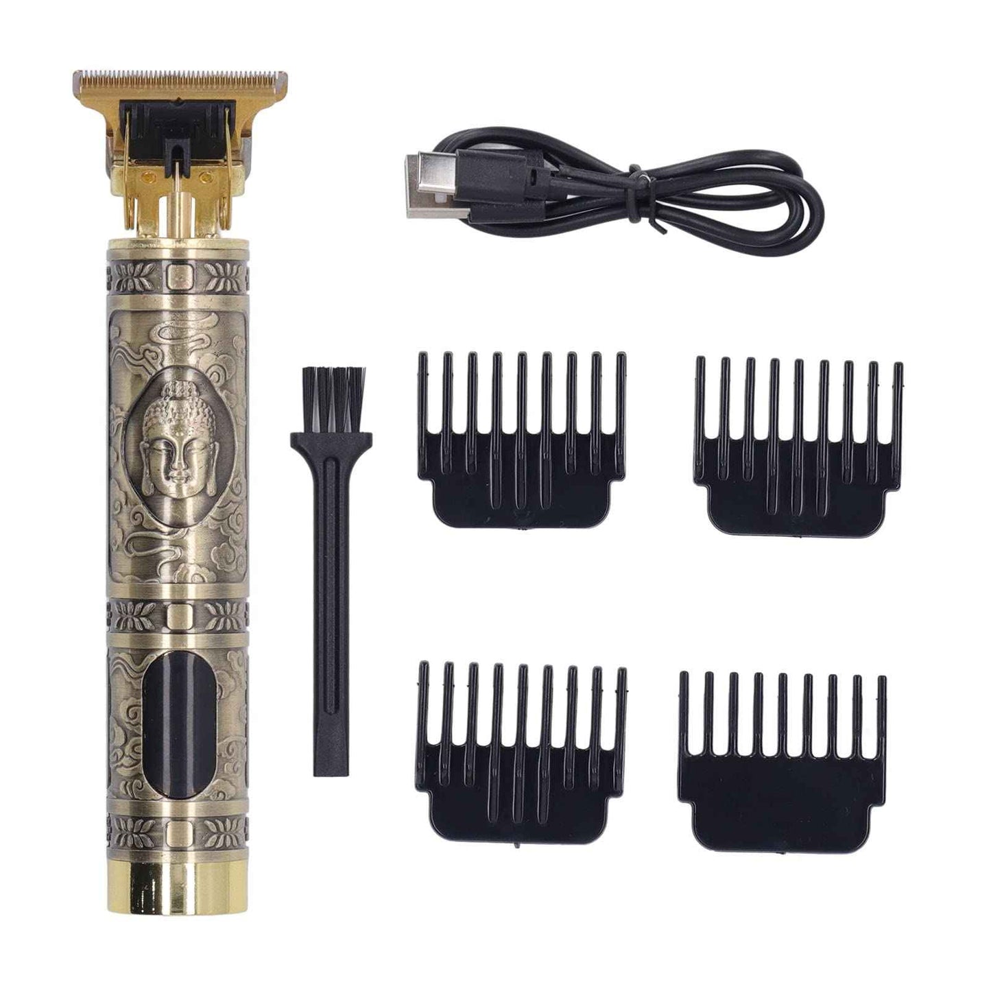 Alomejor Detail Beard Trimmer, Non Slip Frame Washable Blade Professional Hair Trimmer T Blade for Mens Gifts (Buddha Head)