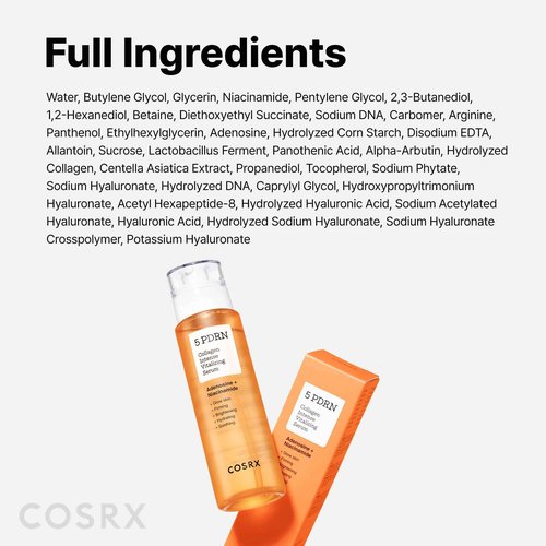 COSRX 5 PDRN Collagen Intense Vitalizing Serum - Korean Serum for Skin Firming & Glowing with Salmon DNA, Centella, Lactobacillus PDRN & Collagen, Korean Skin Care, Stocking Stuffers (3.38 fl.oz.)