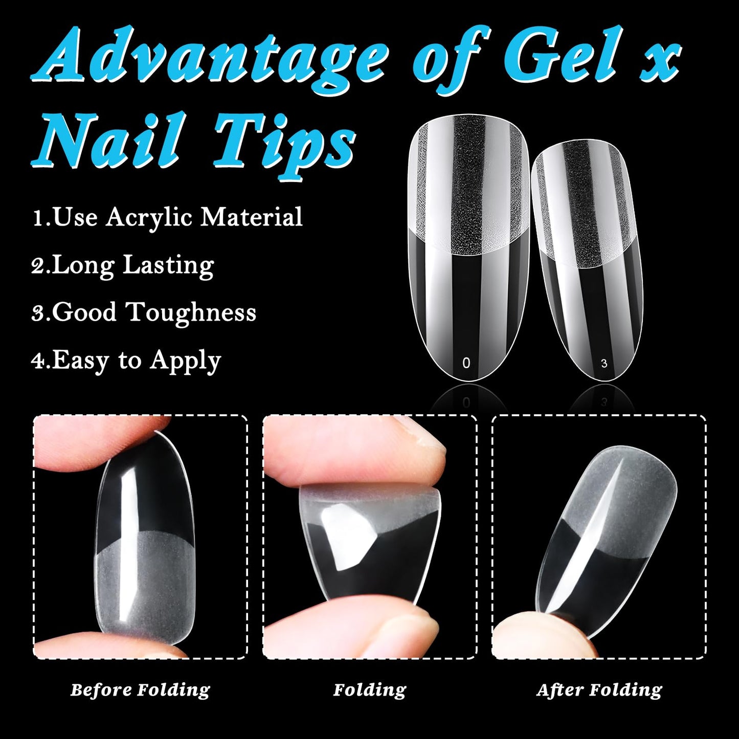 LoveOurHome 600pc Oval Gel x Nail Tips Medium Fake Nails Clear Press on Nails Medium Oval Soft Gel Nail Tips Full Cover False Nail Clear Gel X Tip for Acrylic Nails Extension Press Nails Making