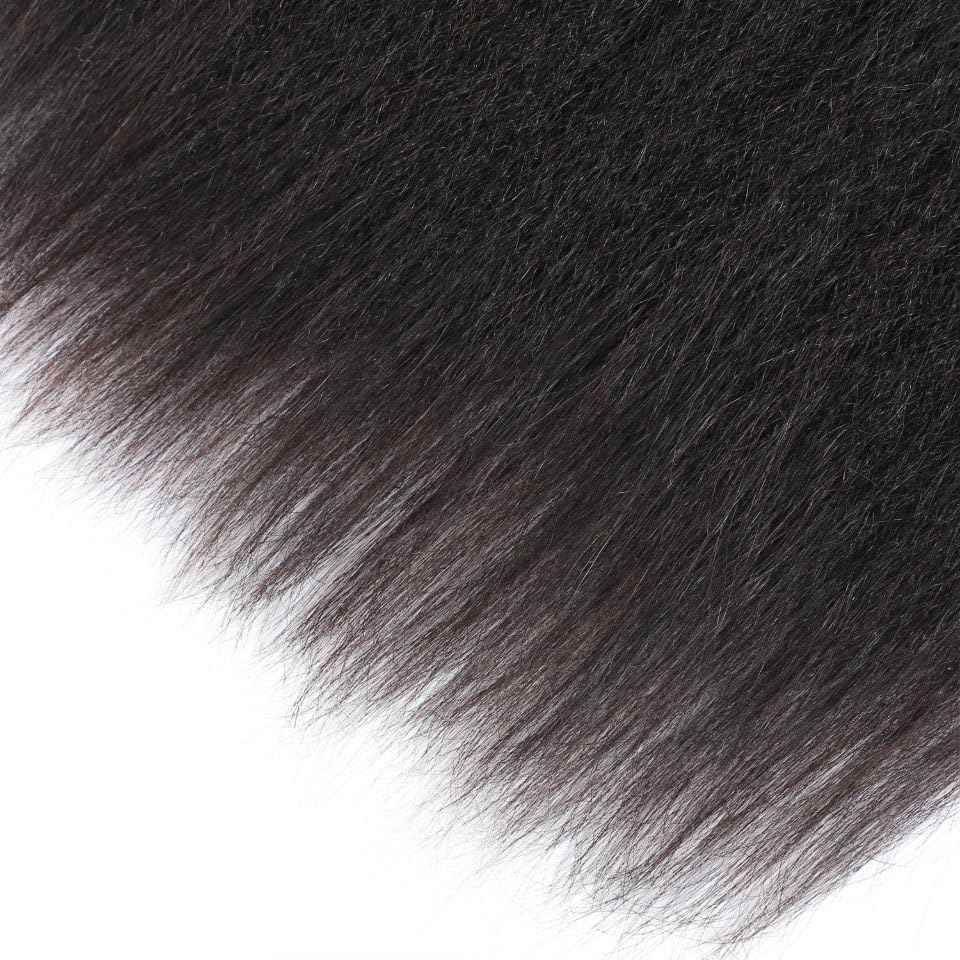 Huarisi 18 Inch Yaki Straight Weaves Human Hair 1 Bundle Brazilian Kinky Straight Hair Bundles for Black Women 10a Unprocessed Virgin Hair Weft Real Hair Extensions Sew In Weaving