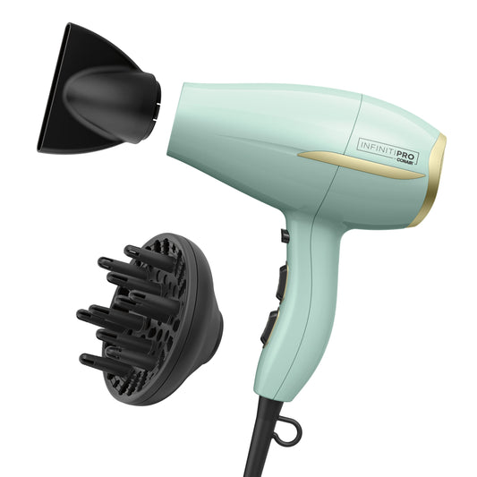 INFINITIPRO by CONAIR Heat Protect Hair Dryer with Diffuser | Blow Dryer with Advanced Heat Protection Helps Minimize Overdried Hair