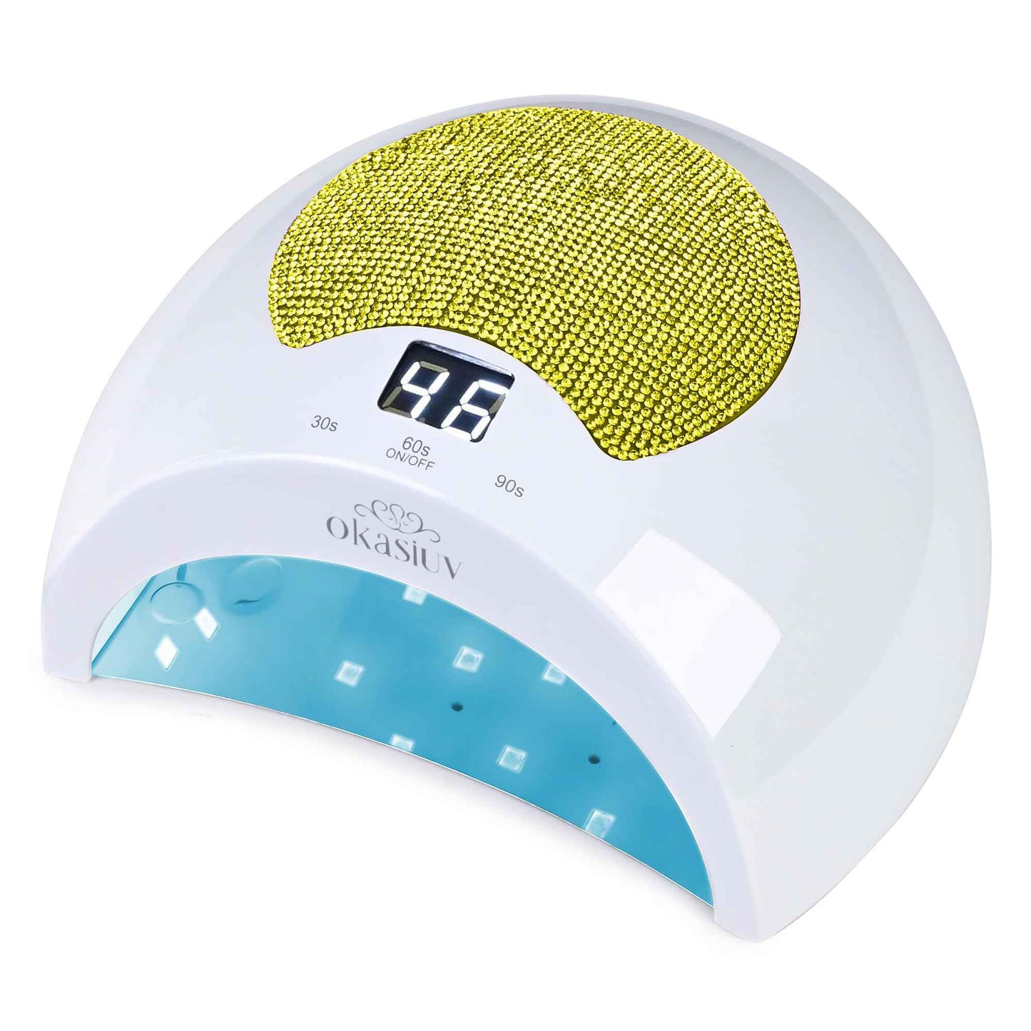 Okasiuv Rechargeable UV LED Nail Lamp with Diamond Design & Touch Control - 3 Timer Settings, Fast Curing for All Gel Polishes, Portable UV Nail Dryer for Professional Salon & Home