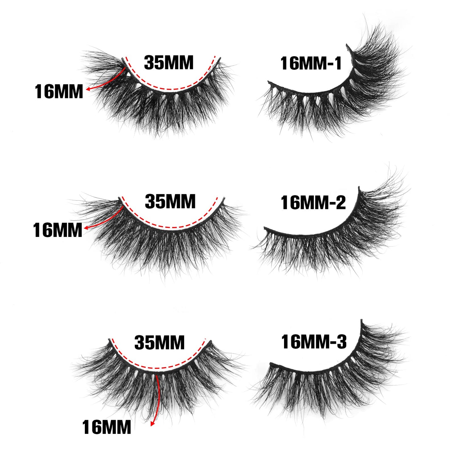 SY LASHES 16mm 3D Raal Mink Lashes Natural Look False Eyelashes Wispy Short Eye Lashes Fluffy Soft Reusable Luxury Volume 5D Fake Eyelashes (Angel, 3 pairs)