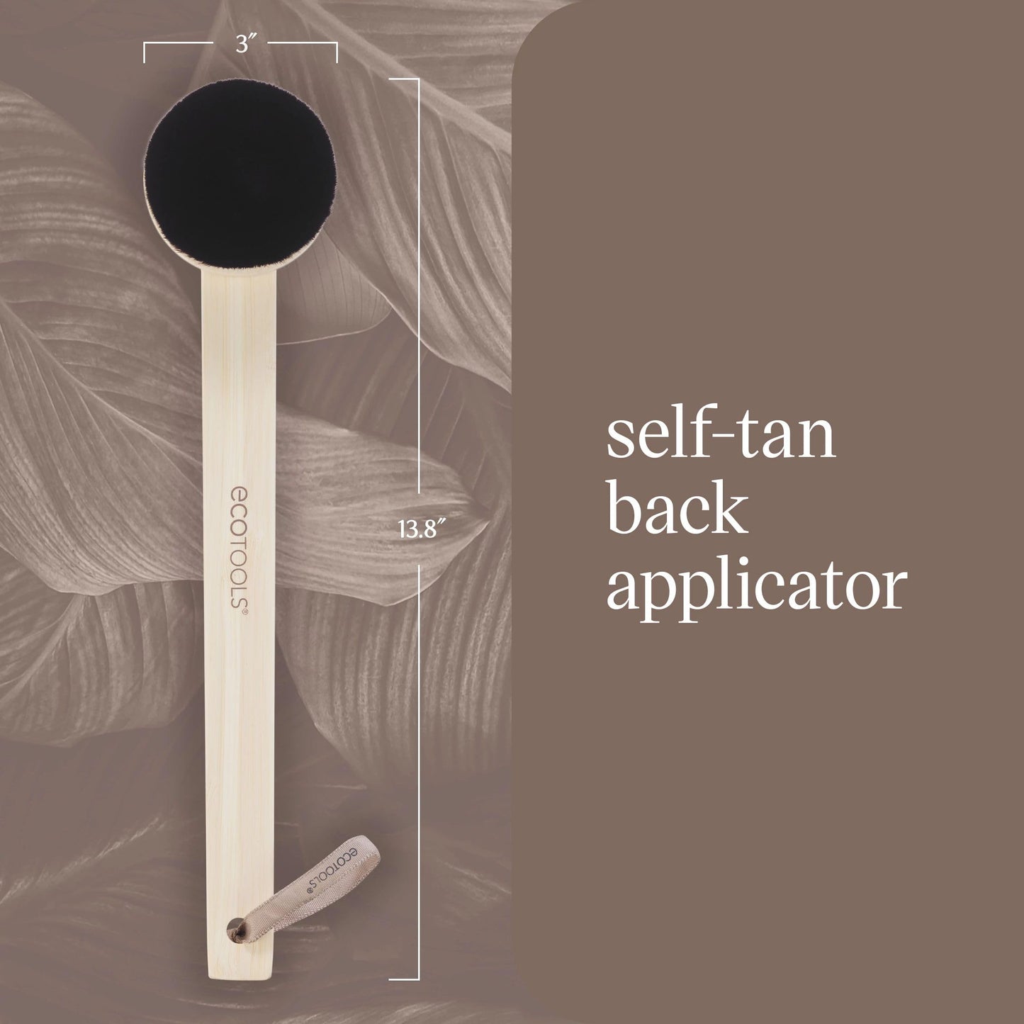 EcoTools Good Tan Self-Tan Back Applicator, Back Brush For Applying Self-Tan, Long Handle For Controlled Sunless Tanning, Eco Friendly Back Tanning Applicator, Vegan, & Cruelty Free, 1 Count