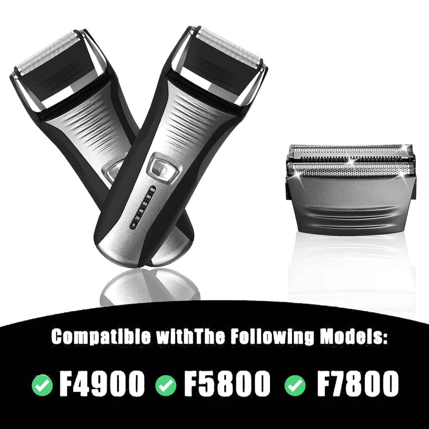 Replacement Shaver Foil Compatible with Remington Electric Shaver TITANIUM-X Flex & Pivot Foil and Cutter for F5800 & F7800, Replacement Heads Fit for Remington F4900, F5800 and F7800 (3 Pcs)