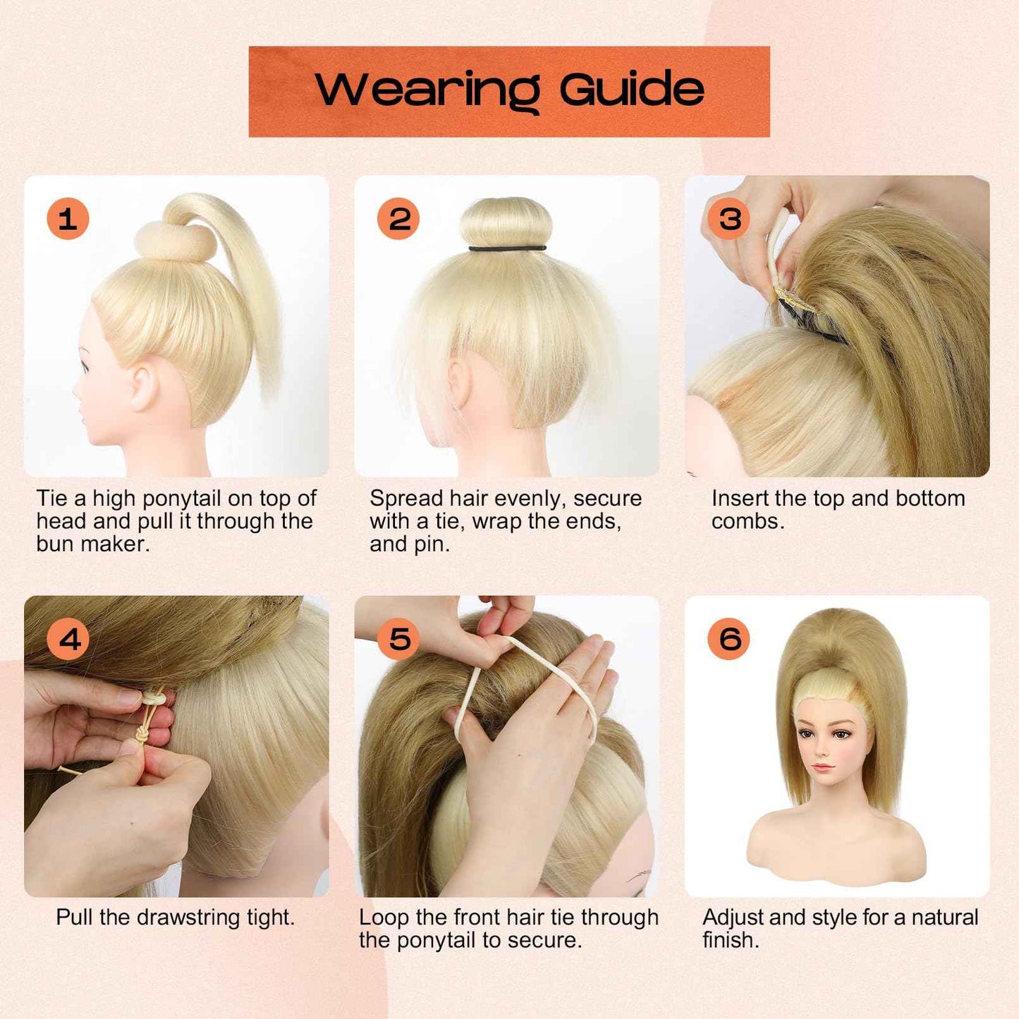 SEIKEA Cheer Ponytail Hair Piece, 100% Super Protein Fiber Straight Cheerleader Hairpiece Lightweight Silky Smooth Fluffy 18" Ponytail Extension for Cheerleader Competition, Dance Blonde