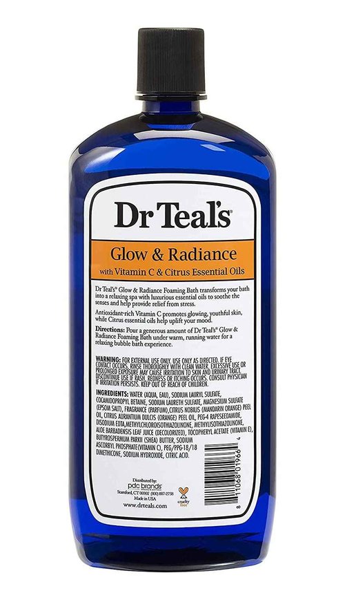 Dr. Teal's Pure Epsom Salt Foaming Bath Gift Set (2 Pack, 34 oz ea.) - Restore & Replenish Pink Himalayan and Glow & Radiance with Vitamin C & Citrus Essential Oils - Long Lasting Bubbles Nourish Skin
