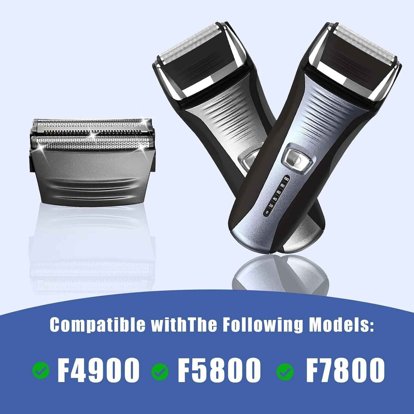 Shaver Replacement Foil Head Compatible with Remington TITANIUM-X Flex & Pivot Foil and Cutter Head for Shaver F4900,F5800,F7800 (Black/2Pack)