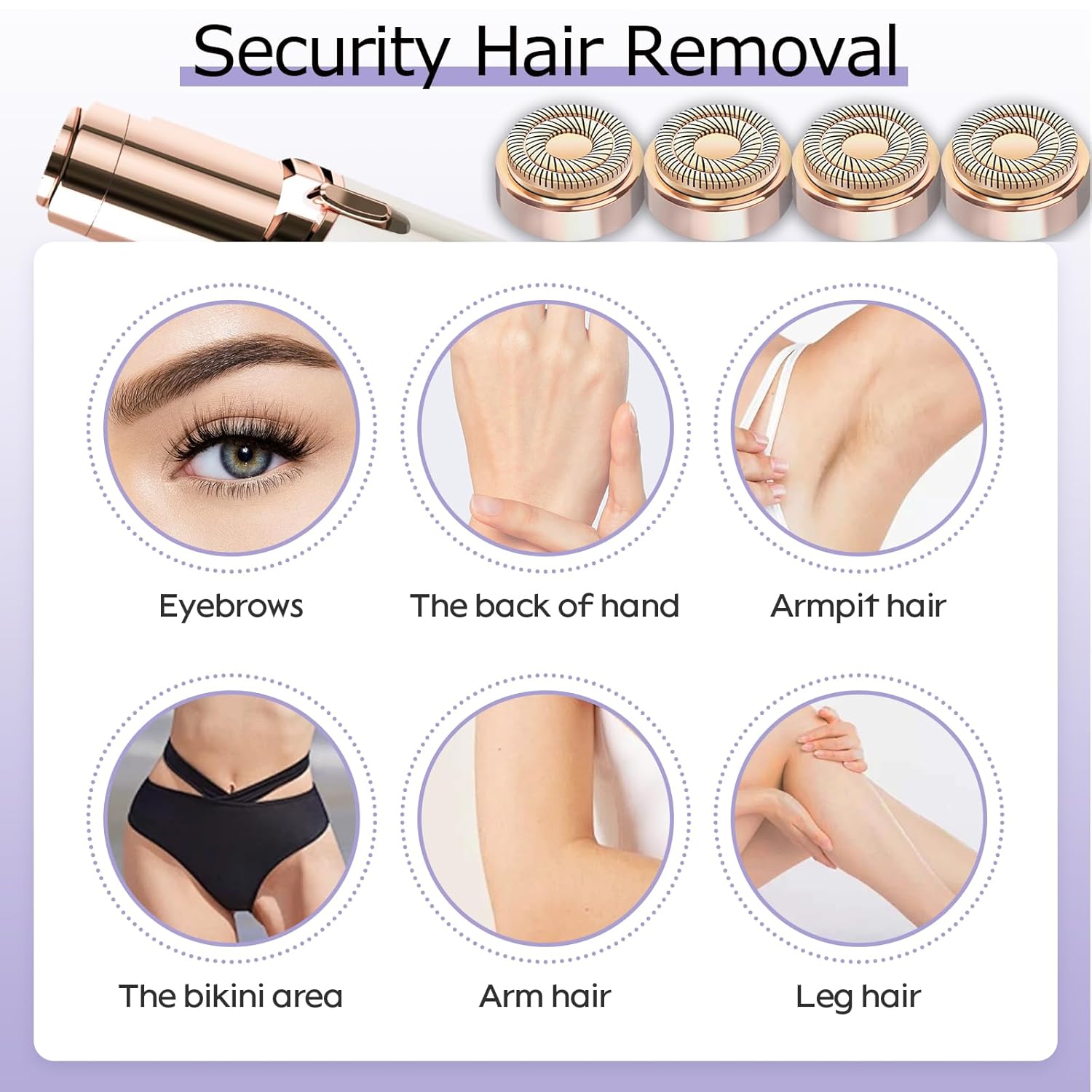 Flawless Facial Hair Remover Replacement Heads - Gen 2 (4 Pack) for Women