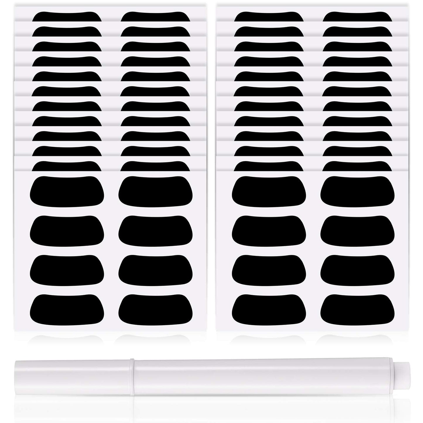 96 Pairs Eye Strips Sports Eye Strips Breathable Baseball Eye Strips with 1 Piece White Pencil for Baseball Football Softball Fans on Game Day (Black)