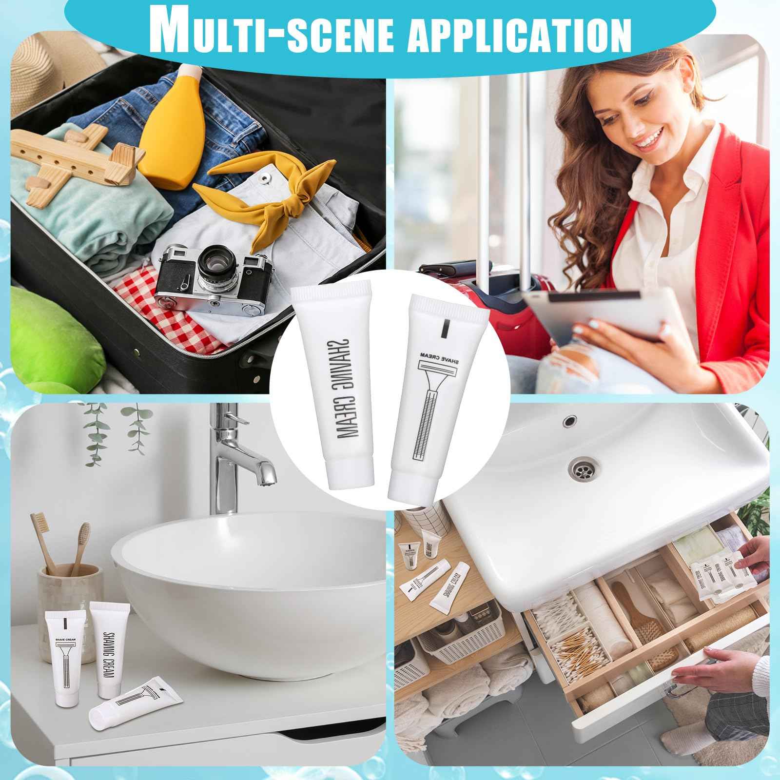 Viozakanry Disposable Shaving Cream Bulk Travel Size 10 Ml/ 0. 35 Fl. oz Shave Cream for Hotel Camping Travel Homeless Toiletries(150 Pcs)